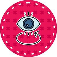 Eye Line Filled Sticker Icon vector