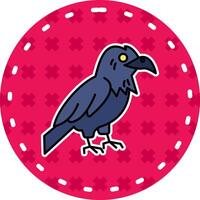 Raven Line Filled Sticker Icon vector