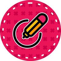 Pencil circle Line Filled Sticker Icon vector