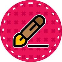 Pen 3 Line Filled Sticker Icon vector