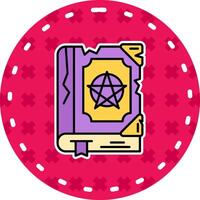 Magic book Line Filled Sticker Icon vector