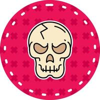 Skull Line Filled Sticker Icon vector