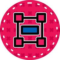Rectangle frame Line Filled Sticker Icon vector