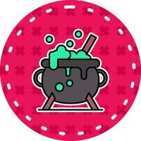 Cauldron Line Filled Sticker Icon vector