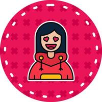 In love Line Filled Sticker Icon vector