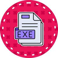 exe línea lleno pegatina icono vector