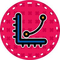 Curves levels graph Line Filled Sticker Icon vector