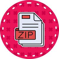 Zip Line Filled Sticker Icon vector