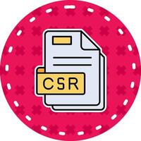 csr línea lleno pegatina icono vector