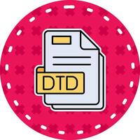 Dtd Line Filled Sticker Icon vector