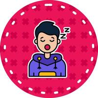 Sleep Line Filled Sticker Icon vector