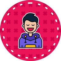 Relieved Line Filled Sticker Icon vector