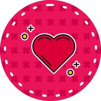 Hearts Line Filled Sticker Icon vector