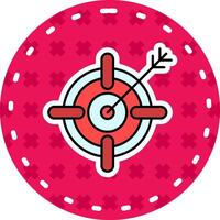 Target Line Filled Sticker Icon vector