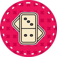 Domino Line Filled Sticker Icon vector