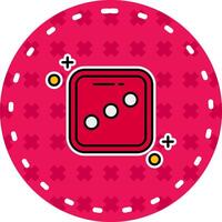 Dice three Line Filled Sticker Icon vector