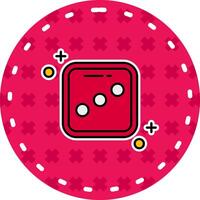 Dice three Line Filled Sticker Icon vector