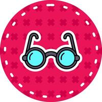 Eyeglasses Line Filled Sticker Icon vector