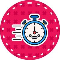 Stopwatch Line Filled Sticker Icon vector