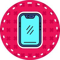 Smartphone Line Filled Sticker Icon vector