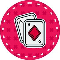 Poker Line Filled Sticker Icon vector