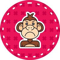 Angry Line Filled Sticker Icon vector