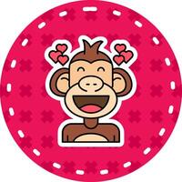 Love Line Filled Sticker Icon vector