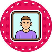 Portrait Line Filled Sticker Icon vector