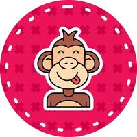 Tongue Line Filled Sticker Icon vector