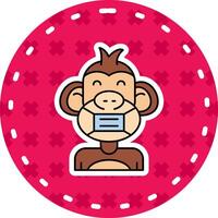 Face mask Line Filled Sticker Icon vector