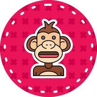 Shocked Line Filled Sticker Icon vector