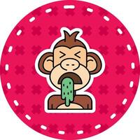 Vomit Line Filled Sticker Icon vector