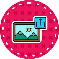 Export Line Filled Sticker Icon vector
