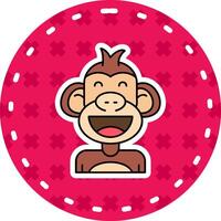 Happy Line Filled Sticker Icon vector