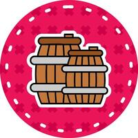 Barrel Line Filled Sticker Icon vector