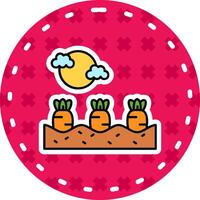 Carrots Line Filled Sticker Icon vector