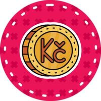 Koruna Line Filled Sticker Icon vector