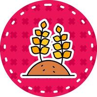 Wheat Line Filled Sticker Icon vector