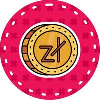 Zloty Line Filled Sticker Icon vector