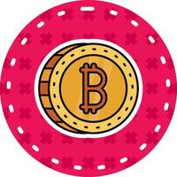 Bitcoin Line Filled Sticker Icon vector