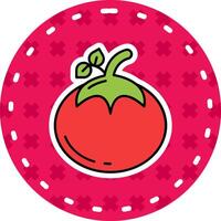 tomate línea lleno pegatina icono vector