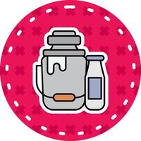 Milk Line Filled Sticker Icon vector