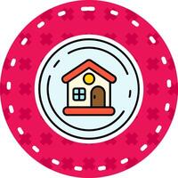 Home Line Filled Sticker Icon vector