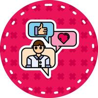 Social engagement Line Filled Sticker Icon vector