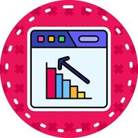 Bar chart Line Filled Sticker Icon vector