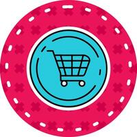 Shopping cart Line Filled Sticker Icon vector