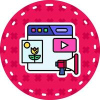 Content management Line Filled Sticker Icon vector