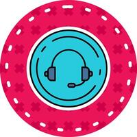 Music Line Filled Sticker Icon vector