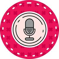 Microphone Line Filled Sticker Icon vector