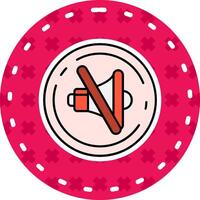 Mute Line Filled Sticker Icon vector